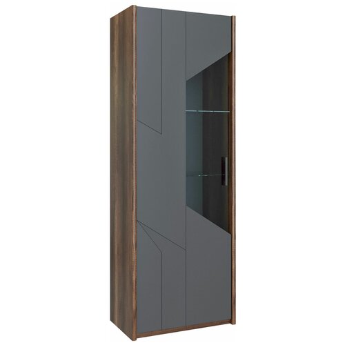 Шкаф-витрина ЭтоМебель Софт Дуб Каньон / Графит Софт Левая