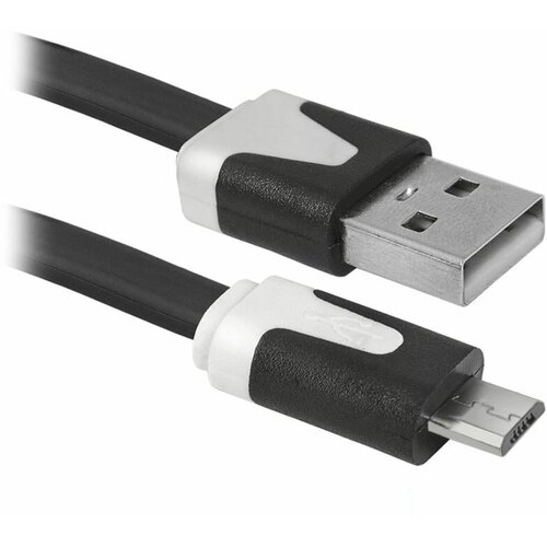 Кабель USB2.0 Defender USB08-03P, USB-A (m) - microUSB (B), 1м, черный (87475), 25шт.