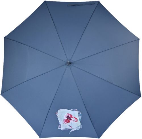 Зонт-трость Airton, полуавтомат, купол 104 см, 8 спиц, система «антиветер», для женщин, голубой, синий