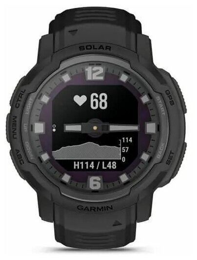 Умные часы Garmin INSTINCT CROSSOVER Solar Tactical Edition, черный - фотография № 3