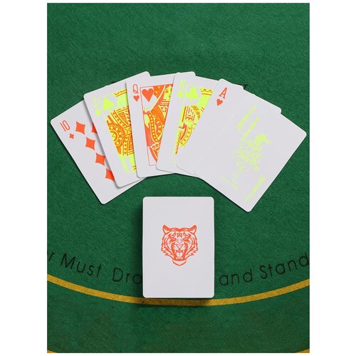 Карты игральные пластиковые, флуоресцентные, 55 шт, 6.5 х 9 х 2 см, 30 мкр