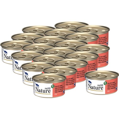 PRIME NATURE 85гр в желе Тунец с креветками для кошек х 20шт.