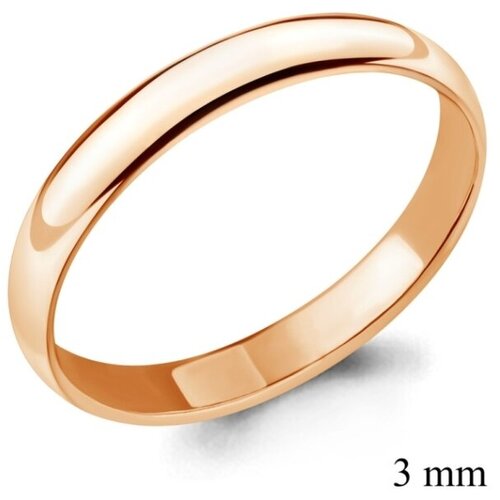Кольцо Goldika Классика 3 мм из золота, красное золото, 585 проба, размер 17.5, ширина 3 мм, золотой
