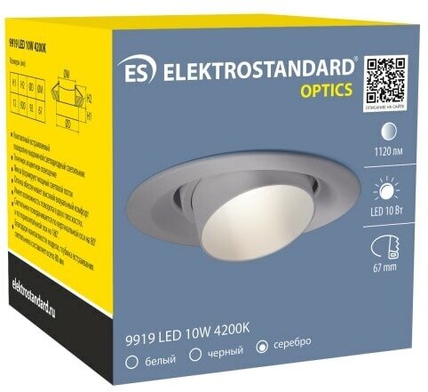 Потолочный акцентный светильник Elektrostandard 9919 LED 10W 4200K серебро - фотография № 8