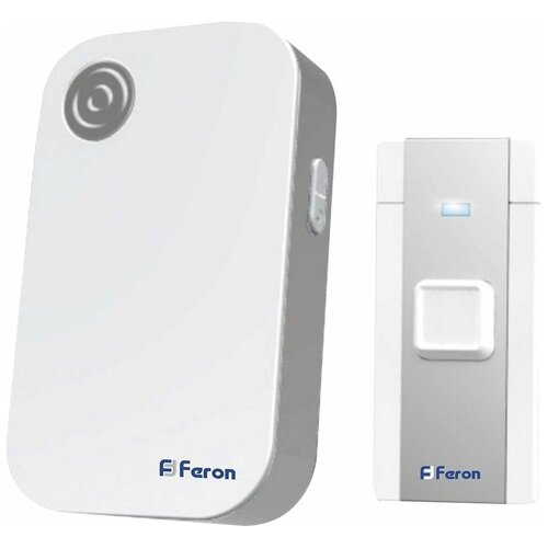 Звонок с кнопкой Feron E-372 электронный беспроводной (количество мелодий: 36) белый RU