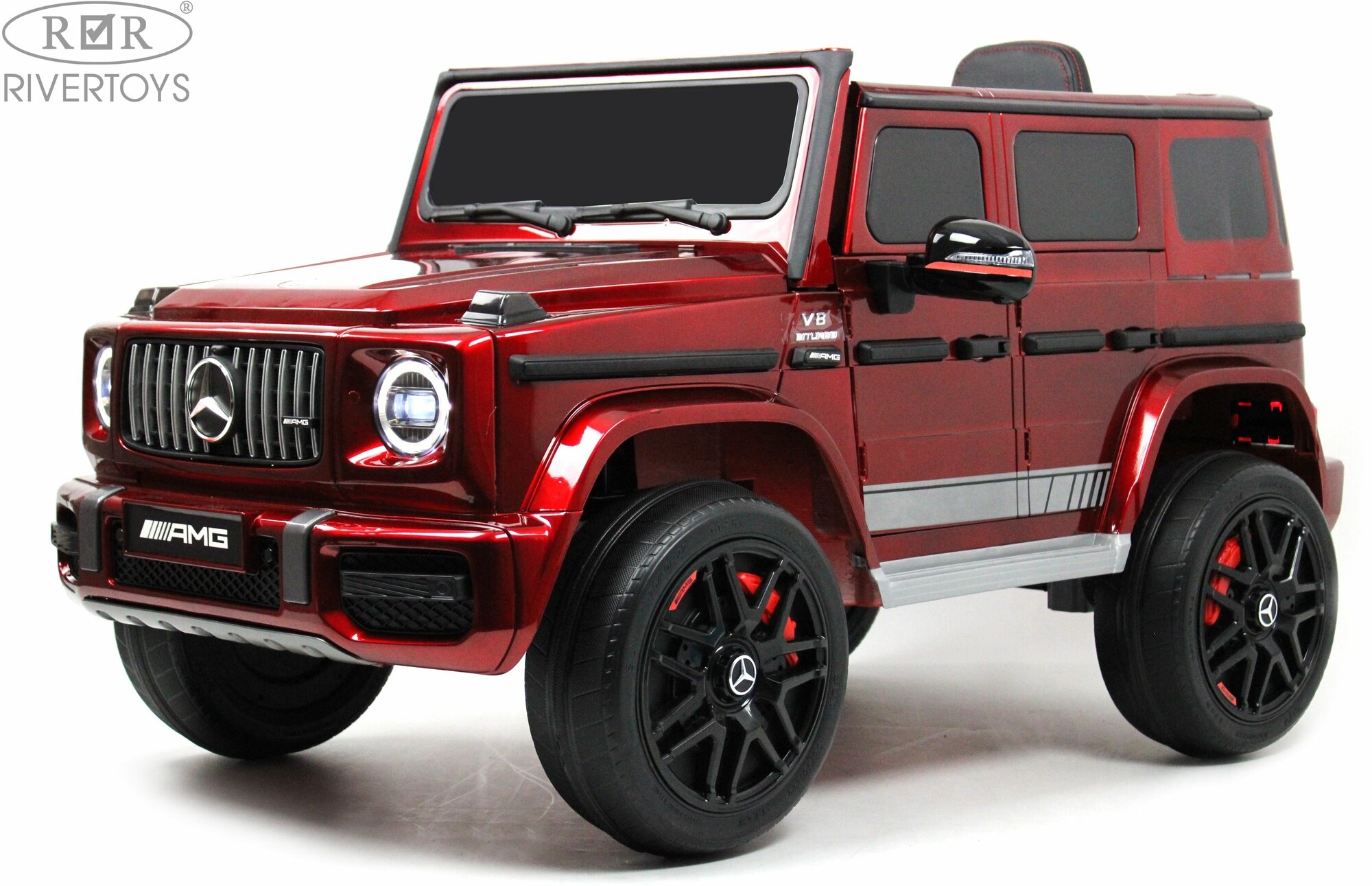 RiverToys Детский электромобиль Mercedes-Benz G63 4WD (K999KK) вишневый глянец