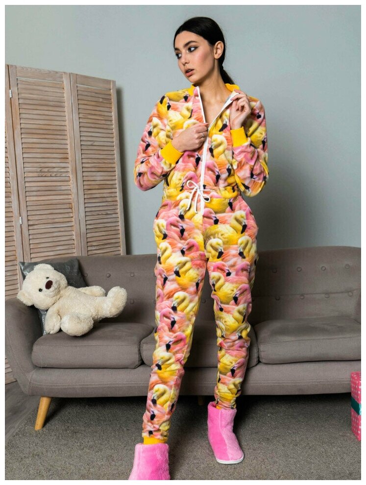 Пижама с кармашком на попе Фламинго (L (46-48)) - фотография № 1