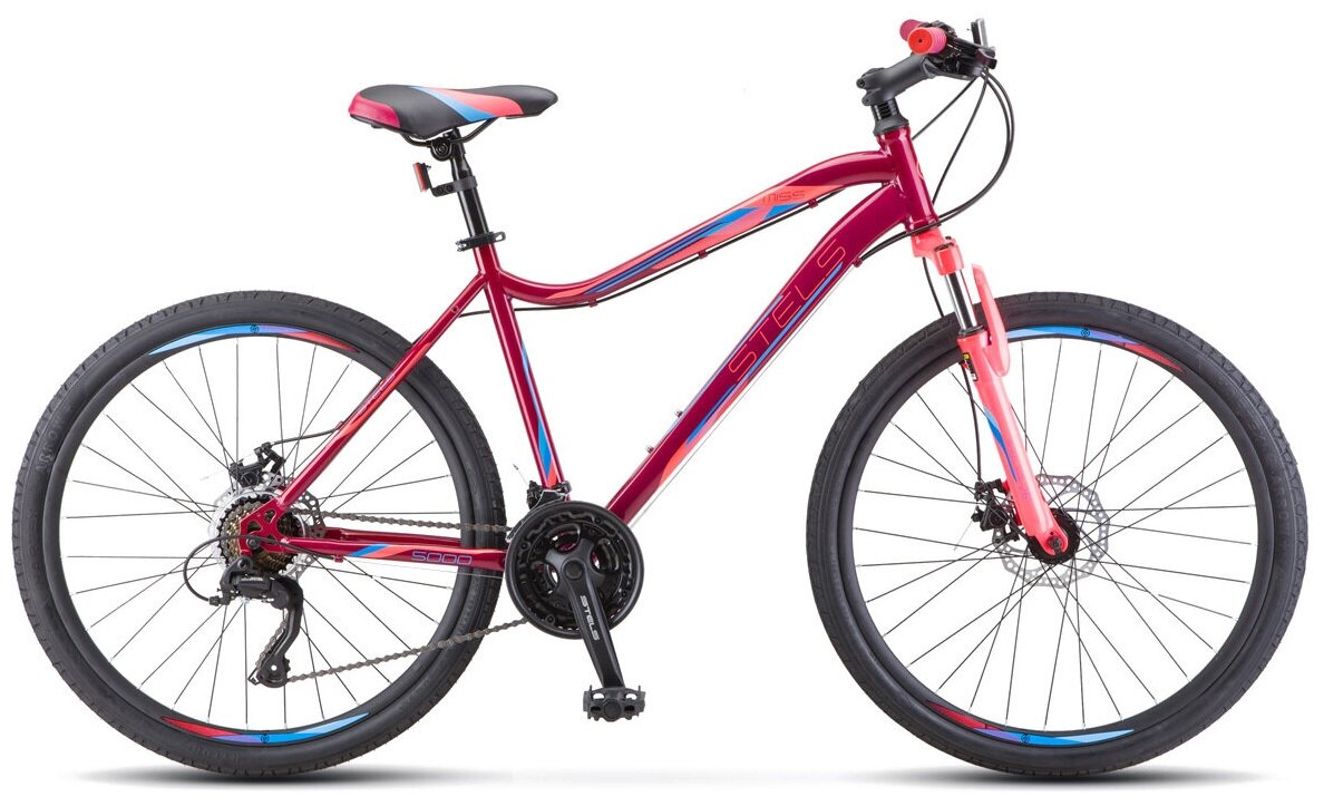 Велосипед женский горный Miss-5000 D 26" , размер рамы/цвет; 18" Вишнёвый/розовый 2021, STELS (Стелс)