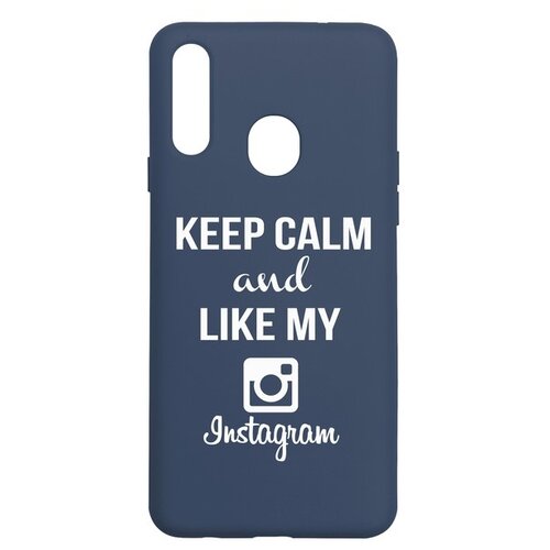 фото Чехол-накладка krutoff silicone case instagram для samsung galaxy a20s (a207) синий krutoff group