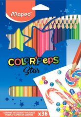 Карандаши цветные Maped COLOR'PEPS STAR, трехгранные, дерево,36цв/наб,832017