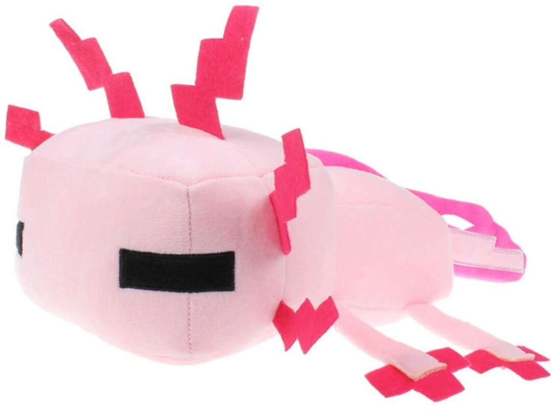 Мягкая игрушка розовый Аксолотль из игры Майнкрафт 30 см