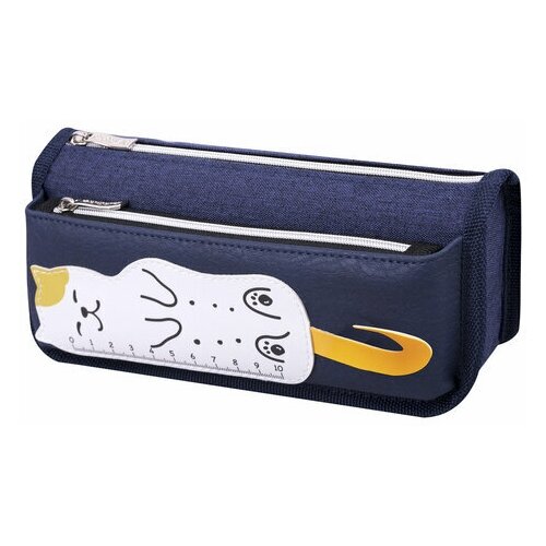 Пенал мягкий Юнландия 2 отделения полиэстер Cats rule синий 21х9х6 см 1 шт 10000₽