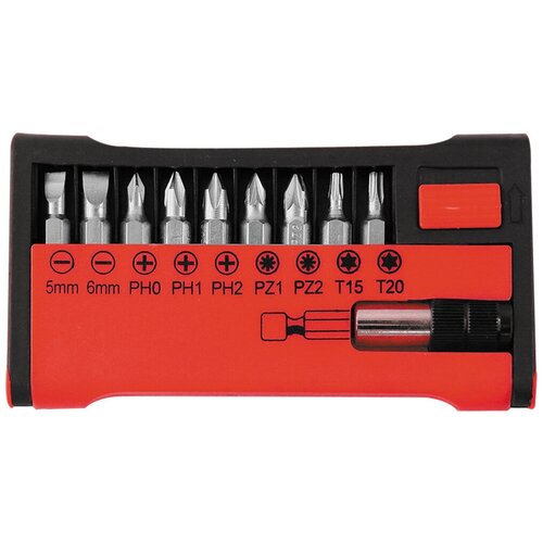 фото Zipower pm4155 набор бит с битодержателем, 10 предметов, cr-v сталь zipower 10pc screwdriver bit set