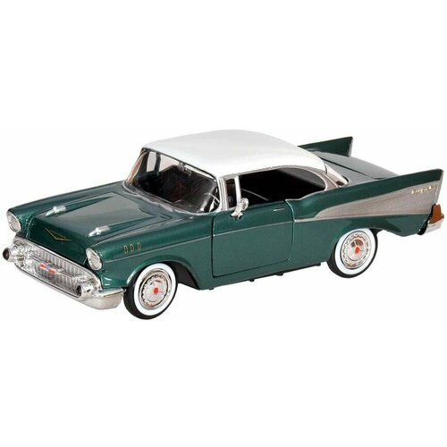 Машинка 1957 Chevy Bel Air, зеленая, 1 упаковка maisto 1 64 design outlaws 1957 chevrolet bel air die cast precision model car model collection gift