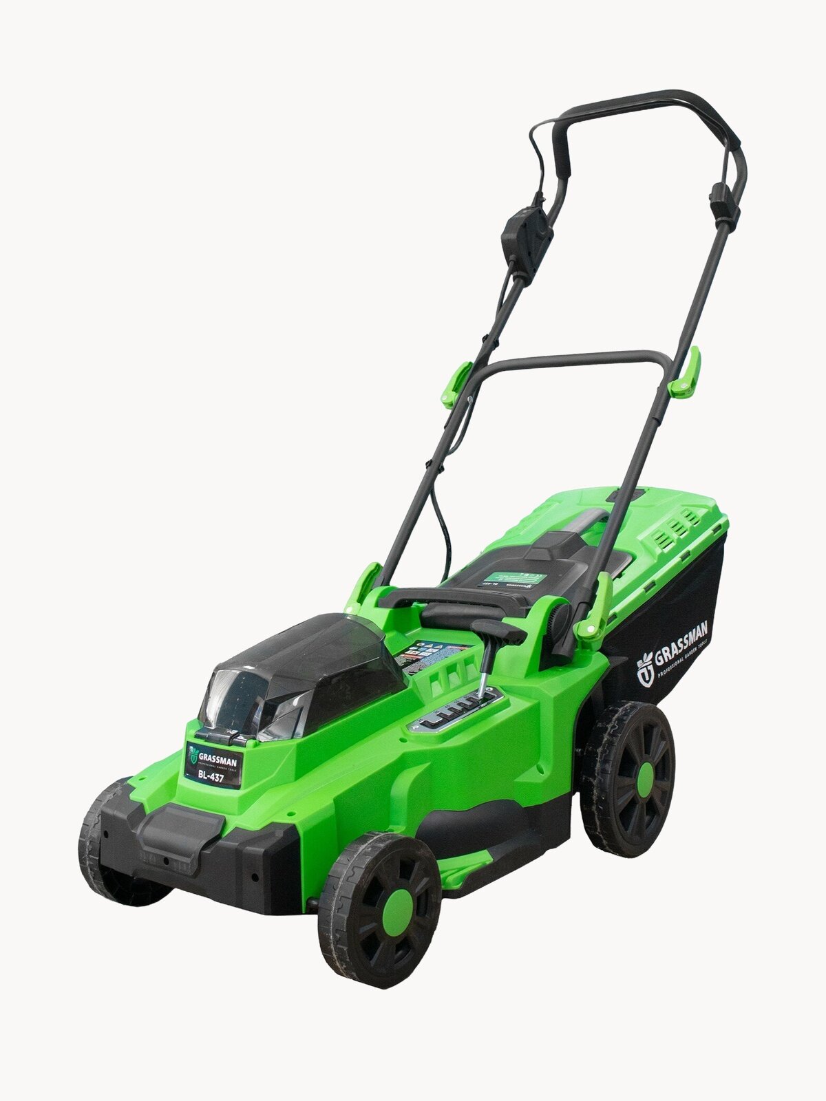 Газонокосилка аккумуляторная GRASSMAN BL-437, 21+21V, ширина 37см, травосборник 35л