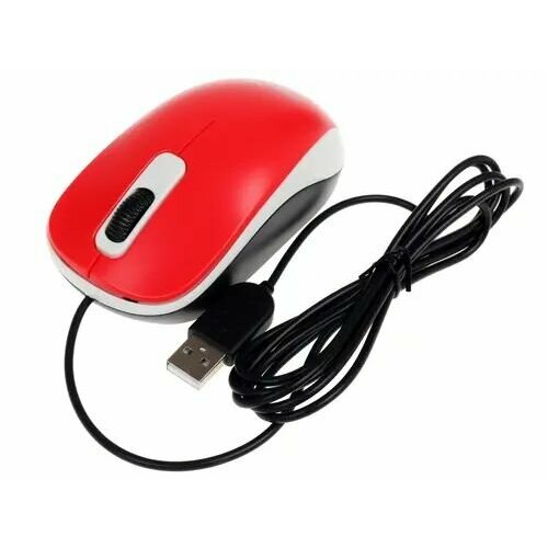 Мышь компьютерная DX-110 USB оптическая 1000DPI красная 64000₽