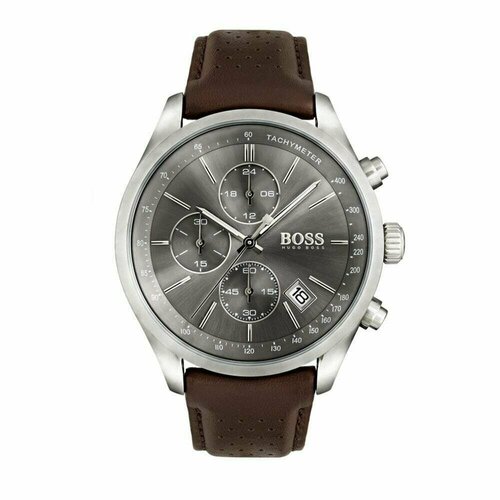Наручные часы BOSS, серый, коричневый наручные часы hugo boss grand prix hb1513578