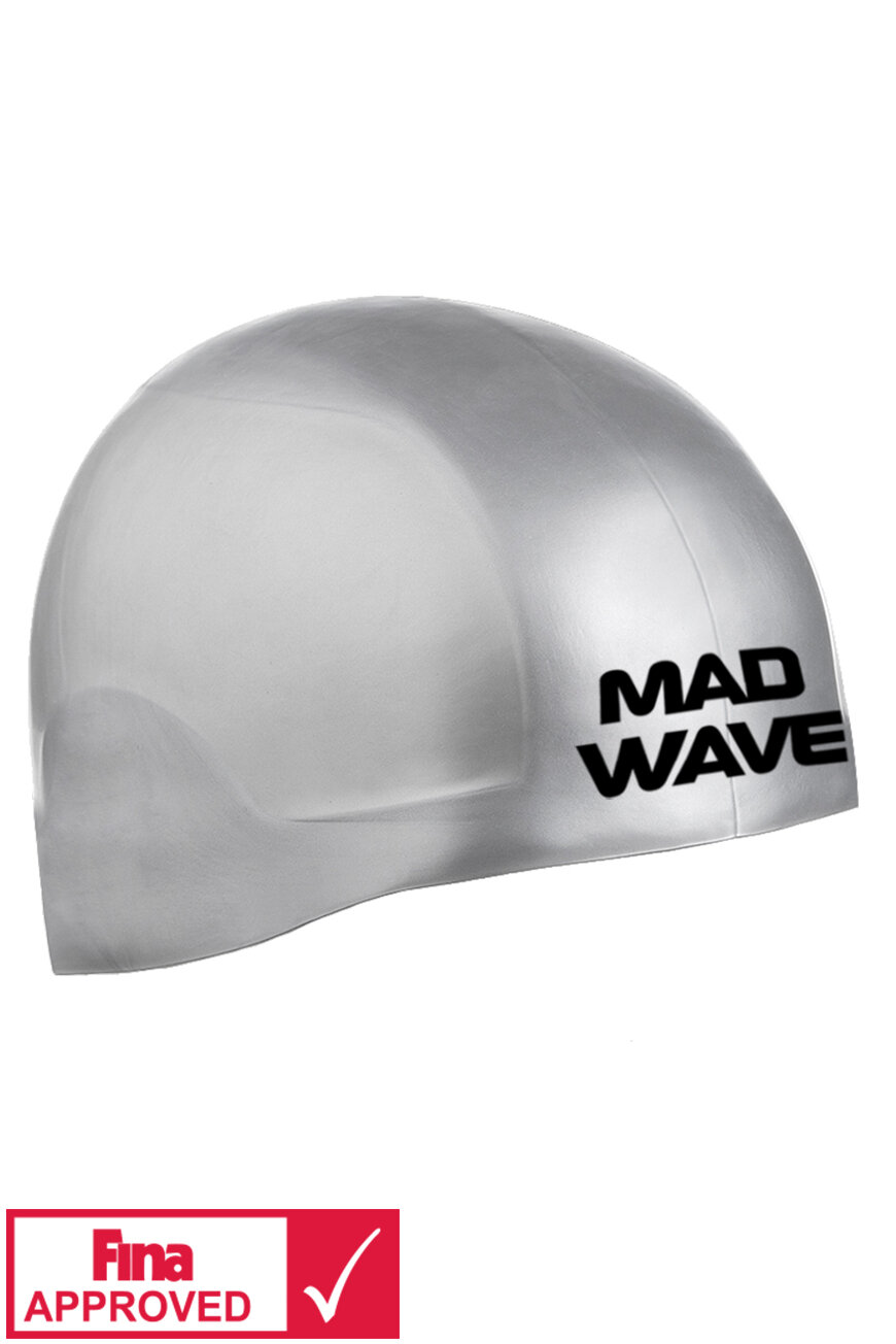 Mad Wave Силиконовая шапочка R-CAP FINA Approved (Серебристый, S)