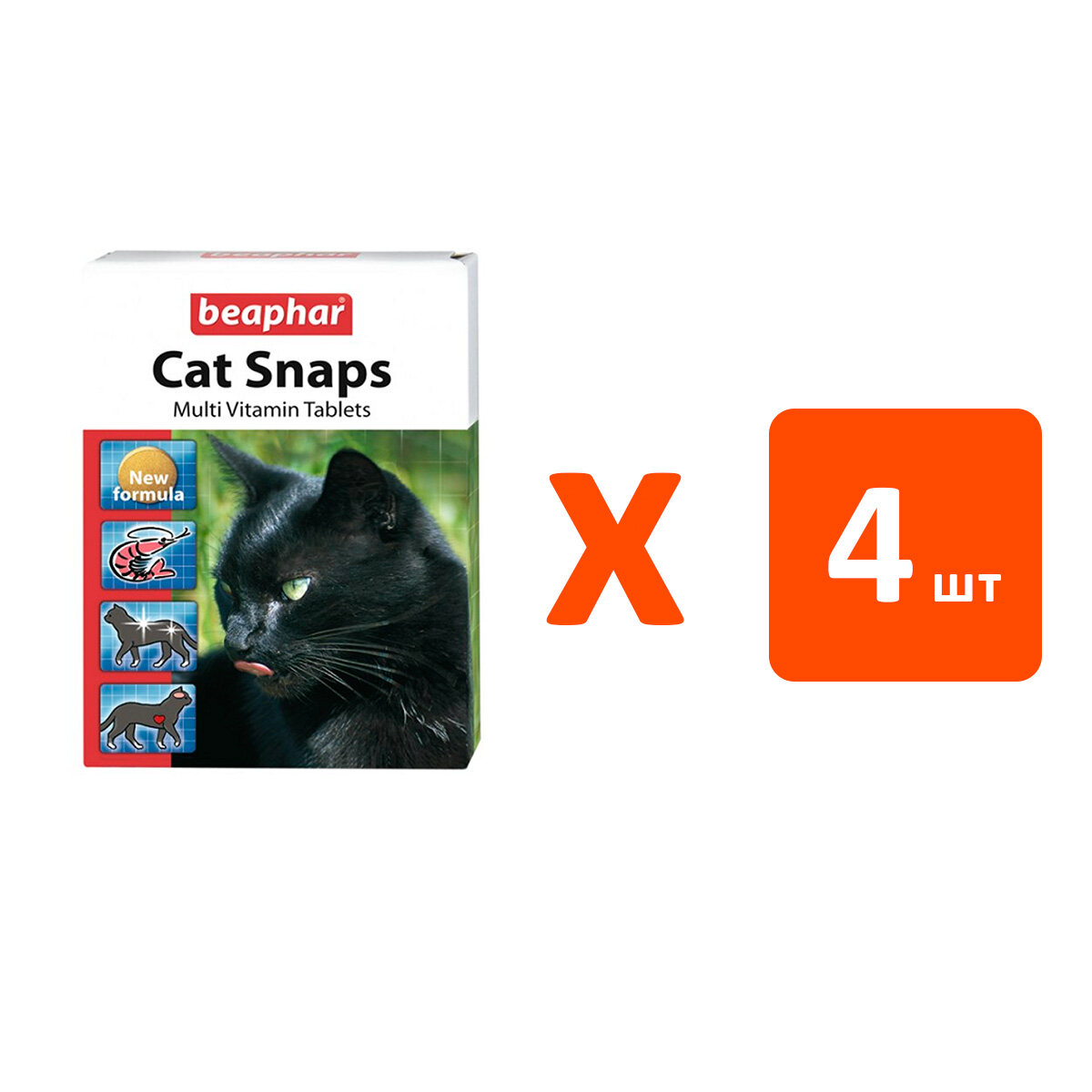 Лакомство BEAPHAR CAT SNAPS для кошек витаминизированное (75 шт х 4)