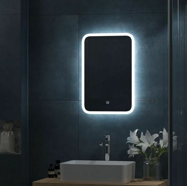 Зеркало для ванной FRemo с подсветкой 40x60 см цвет белый