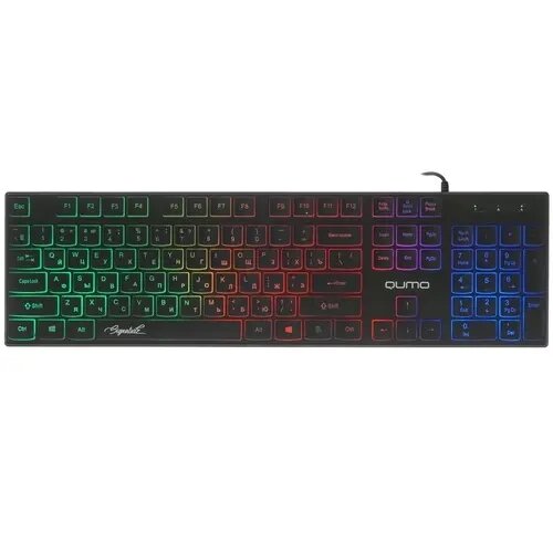 Клавиатура офисная Qumo Signature К69, проводная, 104, низкий ход клавиш, радужная подсветка