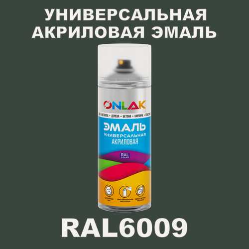 Изображение товара Высокоглянцевая акриловая эмаль ONLAK, в баллончике, быстросохнущая, глянцевая, для металла, дерева, бетона, кирпича, спрей 520 мл, RAL6009