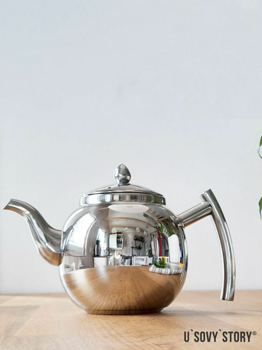 Чайник-кофейник 800 мл заварочный на самовар металлический Вейсон с ситечком