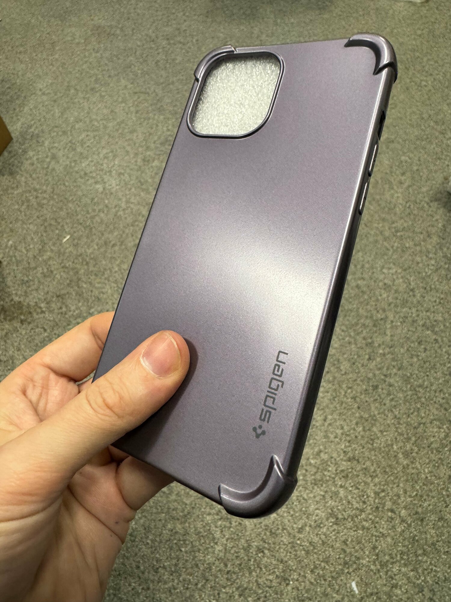 Чехол панель накладка бампер MyPads SPIGEN для iPhone 12 Pro Max (6.7) тонкая силиконовая крышка светло-серая