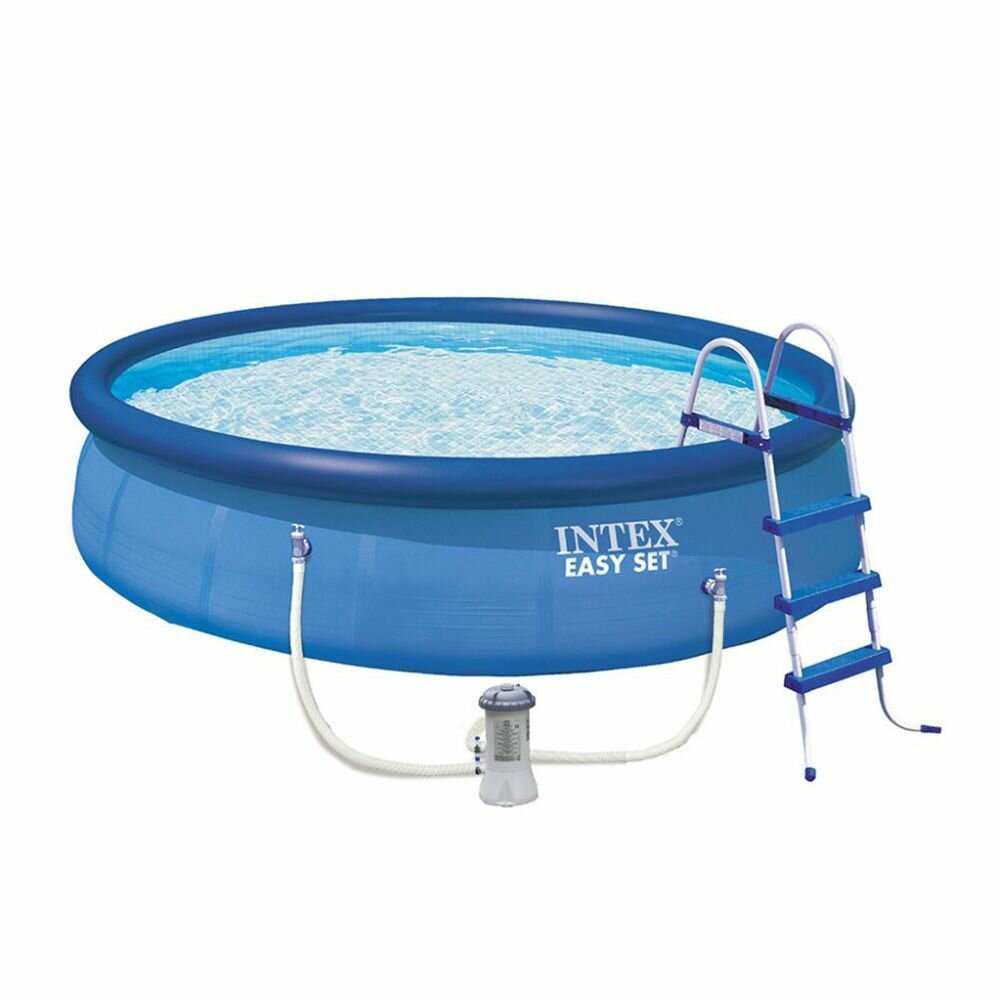 Бассейн надувной INTEX EASY SET 26166NP, 457X107см, фильтр-насос, лестница, подложка, тент,