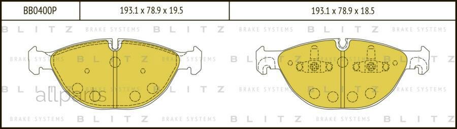 BLITZ BB0400P Колодки тормозные дисковые передние
