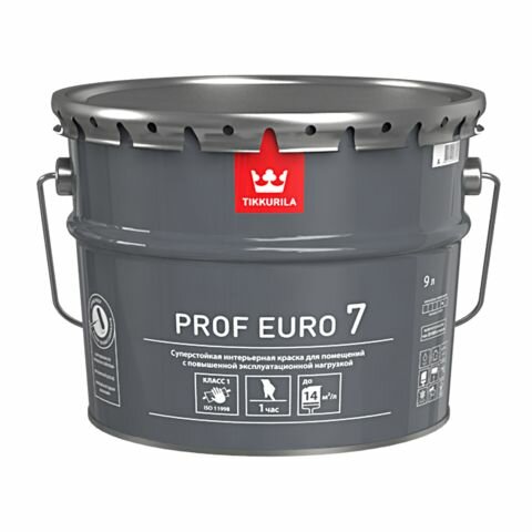 Краска интерьерная Tikkurila PROF EURO 7 матовая, база C, 2,7л