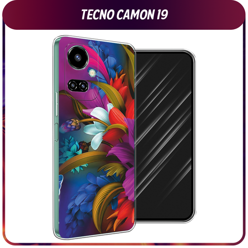 Силиконовый чехол на Tecno Camon 19/19 Pro 4G / Текно Камон 19/19 Про 4G Фантастические цветы силиконовый чехол на tecno camon 19 19 pro 4g текно камон 19 19 про 4g лень тюлень прозрачный