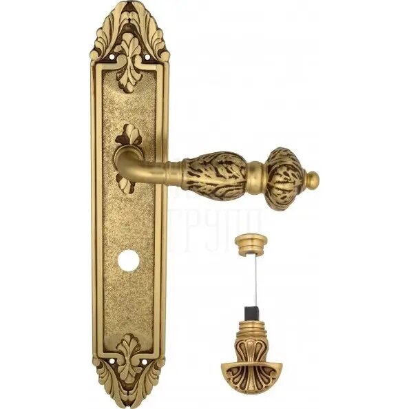 Дверная ручка Venezia "LUCRECIA" на планке PL90 французское золото (wc-4)