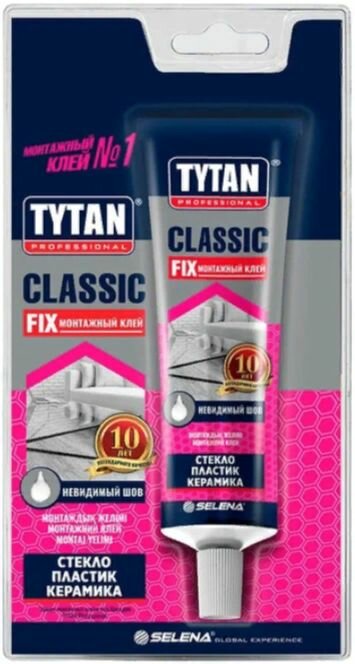 Монтажный каучуковый клей TYTAN PROFESSIONAL CLASSIC FIX прозрачный 100 мл