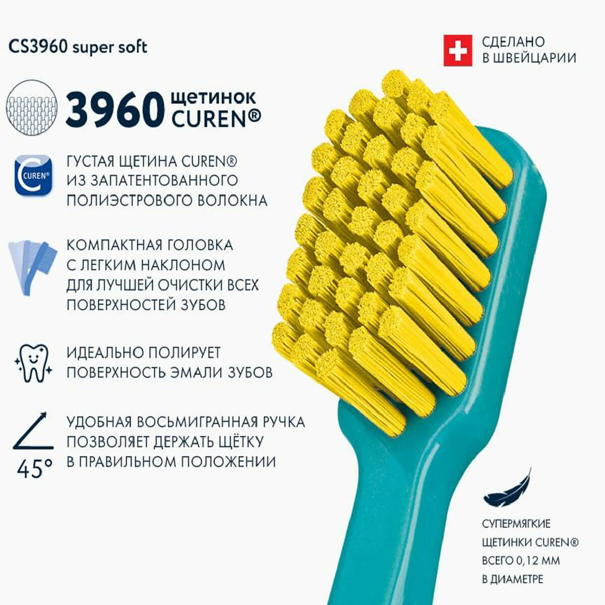 Зубная щетка Curaprox Supersoft d-0.12мм CURADEN AG - фото №5