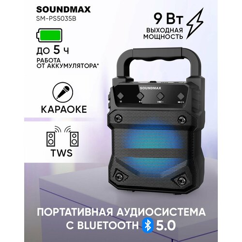 Колонка портативная Soundmax SM-PS5035Bчерный 950₽