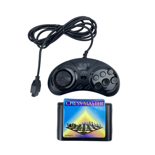 Геймпад Turbo для Sega с картриджем Chess Master джойстик для приставки Сега узкий разъем черный