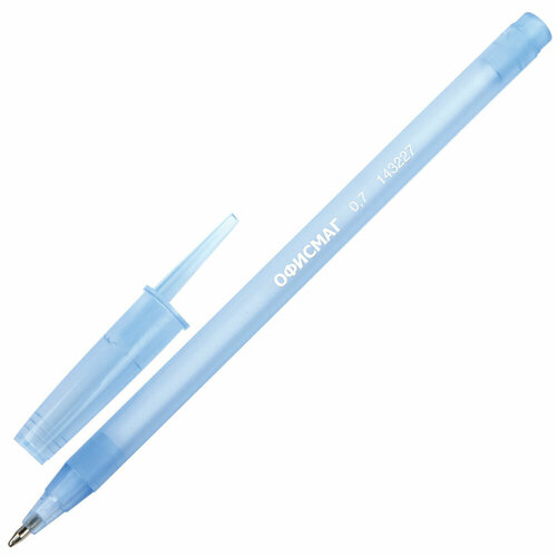 Ручка шариковая офисмаг i-STICK, синяя, пишущий узел 0,7 мм, линия письма 0,35 мм, 143227, BP228 упаковка 100 шт.