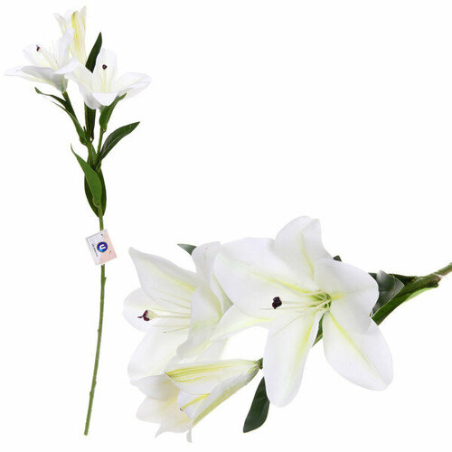 Цветок искусственный «Natur» 75см Лилия белая