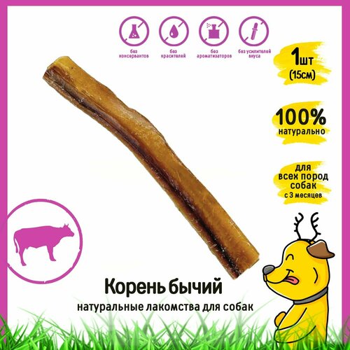 Лакомство для собак Бычий корень 1 шт 15 см HorDog 249₽