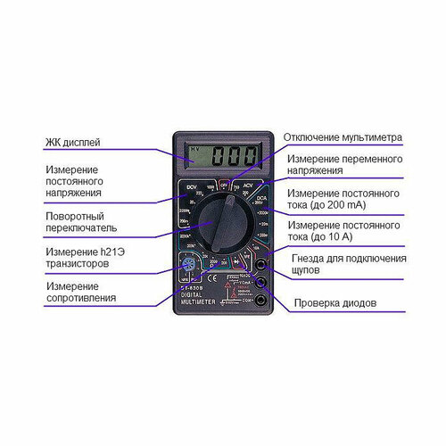 Цифровой мультиметр Тестер мультиметр цифровой DT-830B