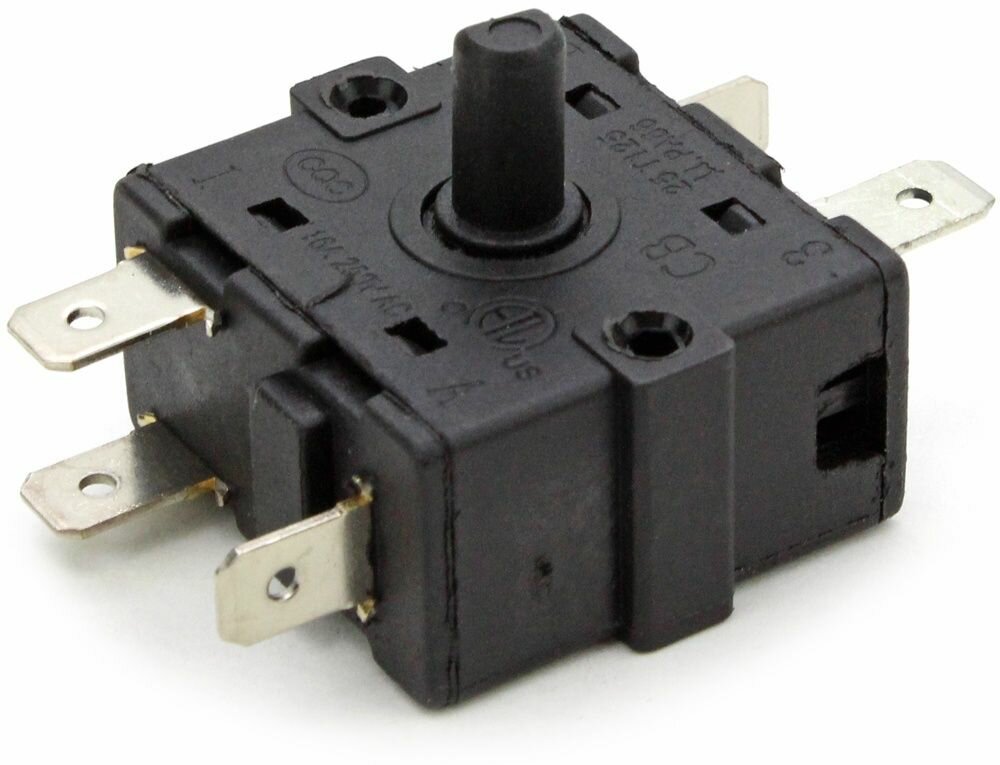 фото 2шт. Переключатель повортный 250в, 15а, в корпус d6мм, RT-18-4P, для обогревателя, тепловой завесы