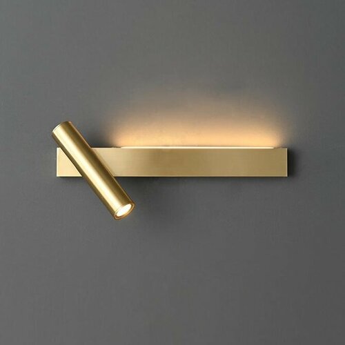 Настенный поворотный светильник золотой левый (бра) brass