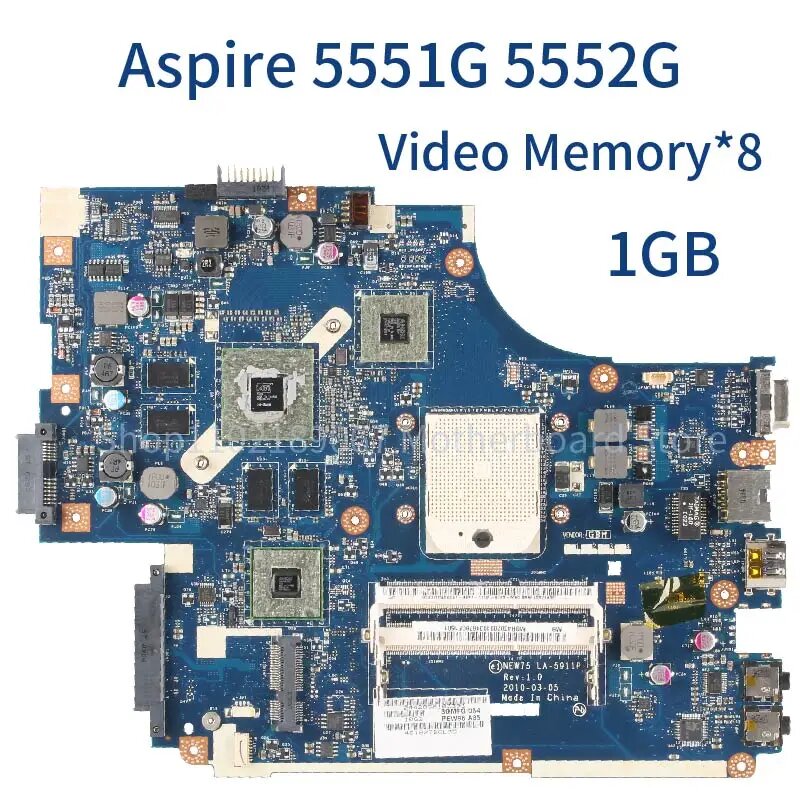 Материнская плата KoCoQin для Acer Aspire 5551G 5552G, 8 Video Memory 1GB