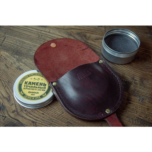 Камень точильный Аника 220600 в кожаном чехле подвес на пояс 3920₽