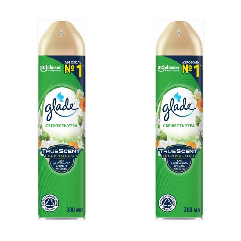 GLADE Освежитель воздуха Свежесть утра300мл 2шт