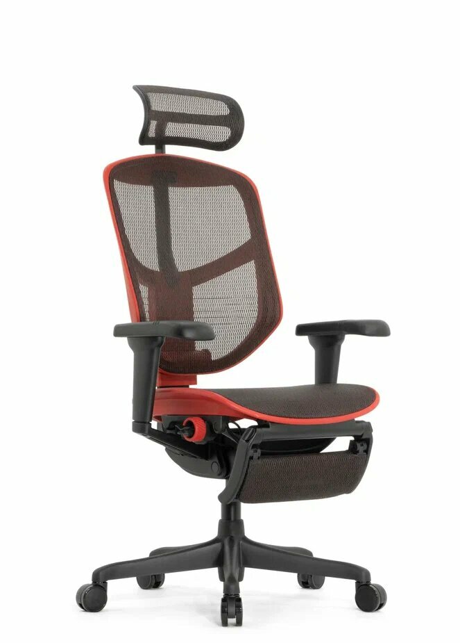 Кресло FALTO ENJOY ULTRA GAMING U9 Ottoman ( с подножкой Red-Black Mixed каркас/сетка Black Mesh)