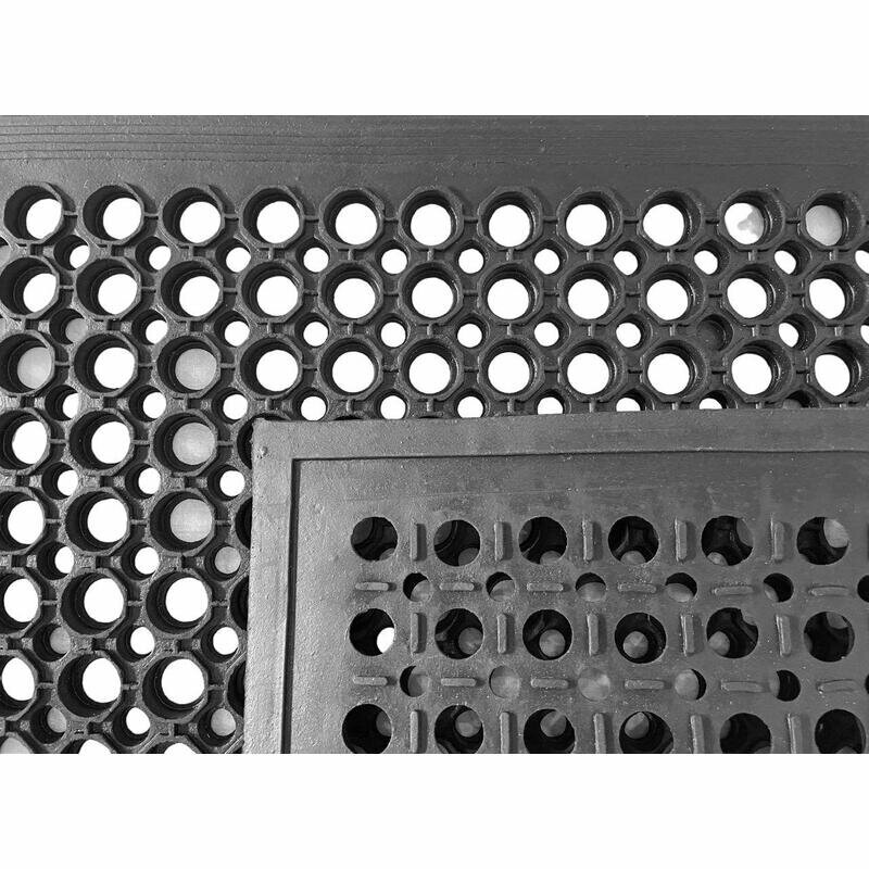 Коврик входной грязезащитный резиновый 80х120 см черный 1848677