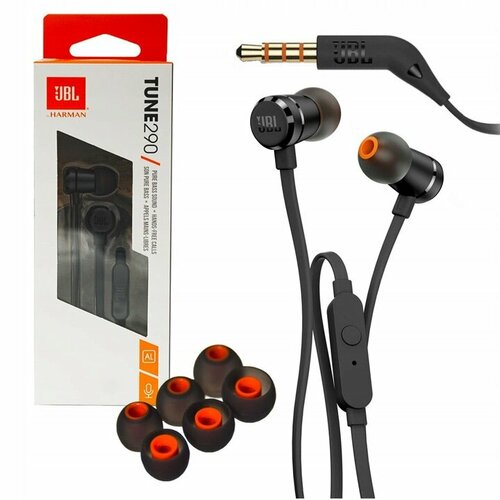 JBL 290T проводные наушники с микрофоном PURE BASS mini jack 35 mm черный black 1283₽