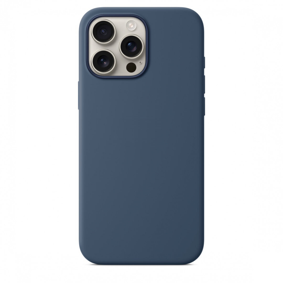 Чехол для iPhone 16 Pro Max Silicone Case MagSafe, премиум, темно-синий